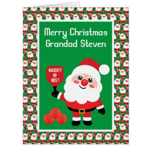 Pickleball Santa Christmas card
