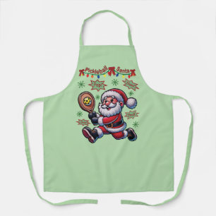 Pickleball Santa Claus Christmas Apron