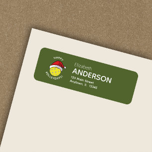 Pickleball Santa Hat Green Holiday Return Address