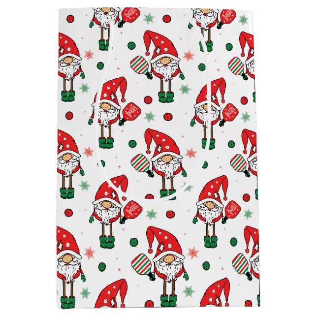 Pickleball Santa  Medium Gift Bag (Front)