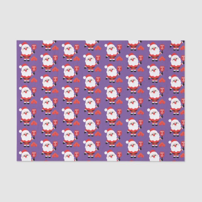 Pickleball🎅 Santa purple  Tissue Paper (Front)