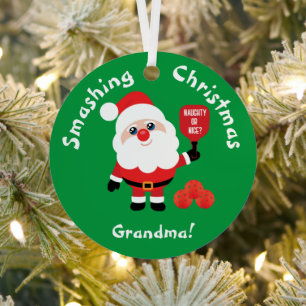 Pickleball🎅 Santa Star Metal Ornament