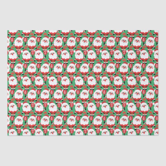 Pickleball Santa  Tissue Paper (Front)