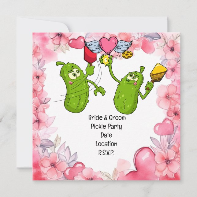 Pickleball Save the date Wedding Funny invitation (Front)