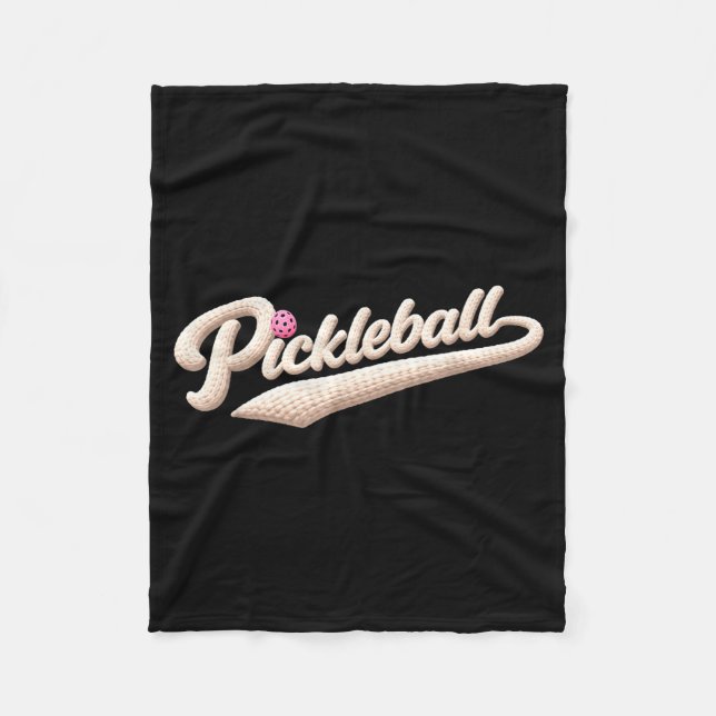 Pickleball script yarn typography cute cozy sport  fleece blanket (Front)