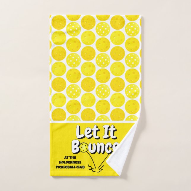 Pickleball Serve Let It Bounce Yellow Personalized (Serviette à main)