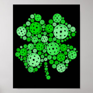 Pickleball Shamrock St Patricks Day Pickleball Poster