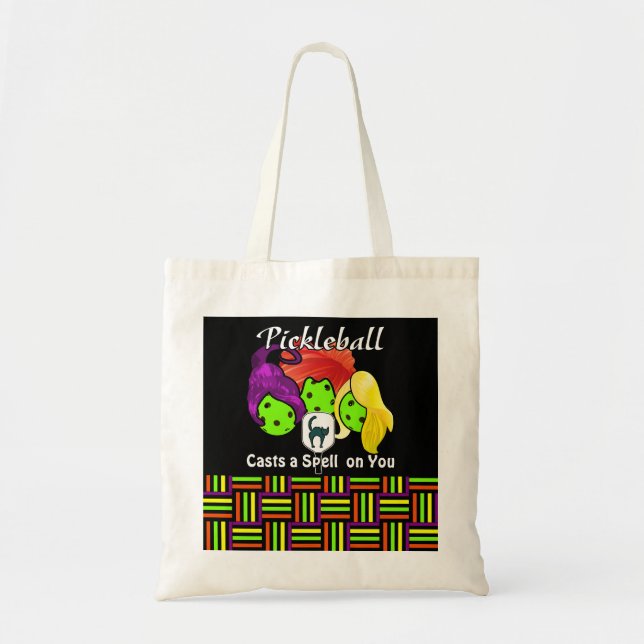 Pickleball Sister Witches Halloween Tote Bag (Front)