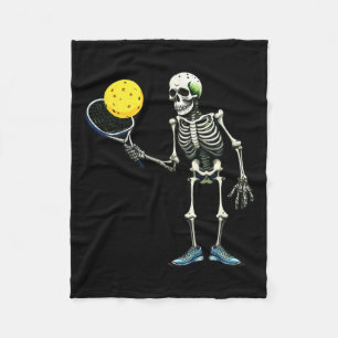 Pickleball Skeleton Tee Halloween Costume Pickleba Fleece Blanket