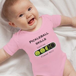 Pickleball skills loading - green / pink baby bodysuit