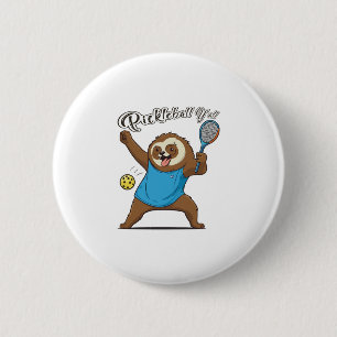 Pickleball Sloth T- Pickleball Y'all 2 Inch Round Button