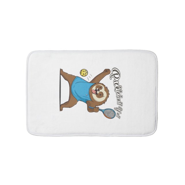 Pickleball Sloth T- Pickleball Y'all Bath Mat (Front)