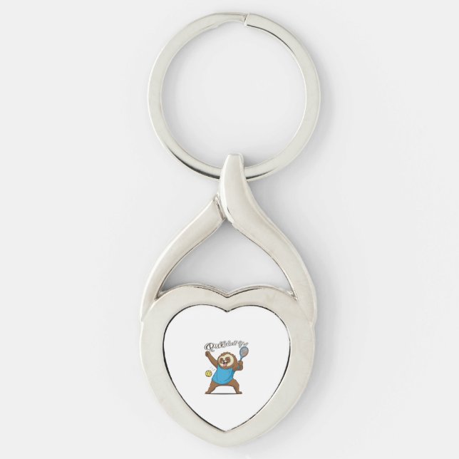 Pickleball Sloth T- Pickleball Y'all Keychain (Front)