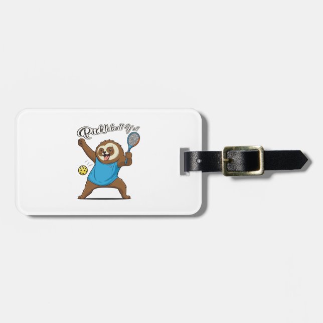 Pickleball Sloth T- Pickleball Y'all Luggage Tag (Front Horizontal)
