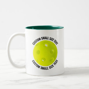 Pickleball & Small Text HUNTER GREEN 11oz Custom Two-Tone Coffee Mug