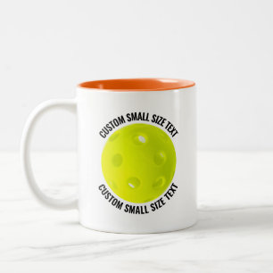 Pickleball & Small Text ORANGE 11oz Custom Two-Tone Coffee Mug