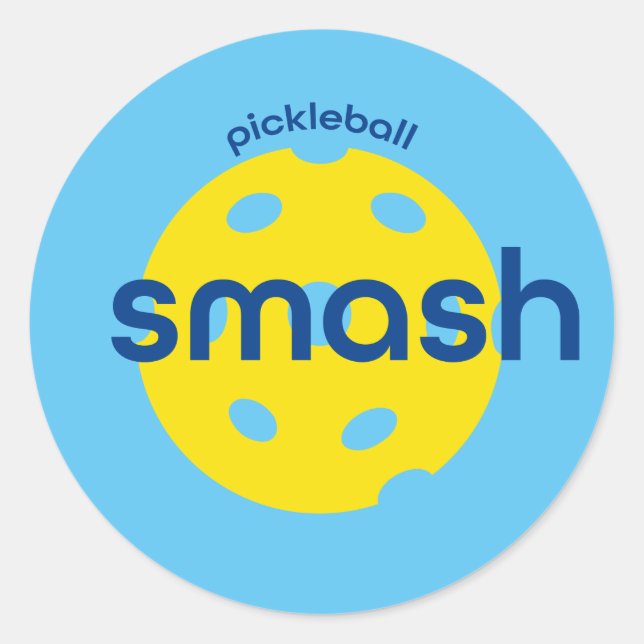 Pickleball-Smash Classic Round Sticker (Front)
