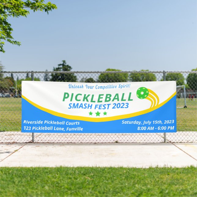 Pickleball Smash Tournament Custom Banner (Insitu)