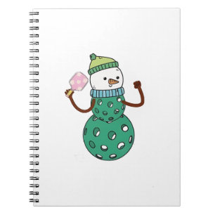 Pickleball Snowman Funny Christmas Xmas  Notebook