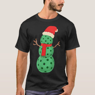 Pickleball snowman - funny pickleball christmas, T-Shirt