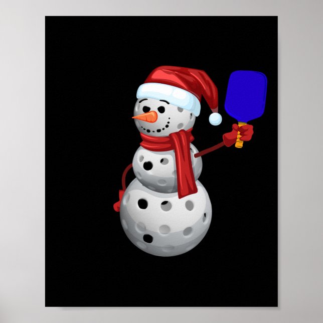 Pickleball Snowman Poster (Front)