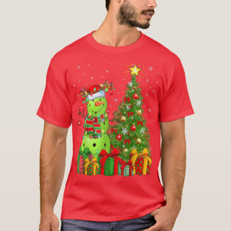 Pickleball Snowman Xmas Tree Santa Pickleball Chri T-Shirt