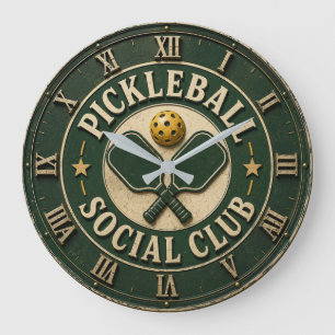 Pickleball Social Club Pickleball Paddle Large Clock