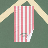 Pickleball Social Club Pink Cabana Stripe