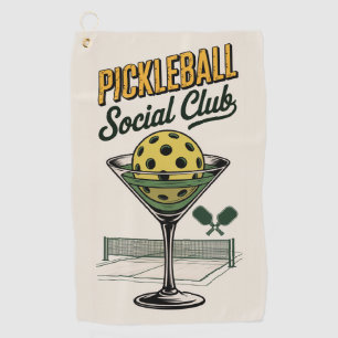 Pickleball Social Club Retro Paddle Court Golf Towel