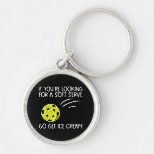 Pickleball Soft Serve Get Ice Cream Pickle Ball Me Keychain