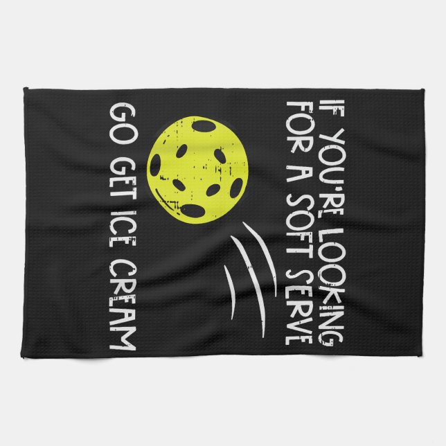 Pickleball Soft Serve Get Ice Cream Pickle Ball Me Kitchen Towel (Horizontal)