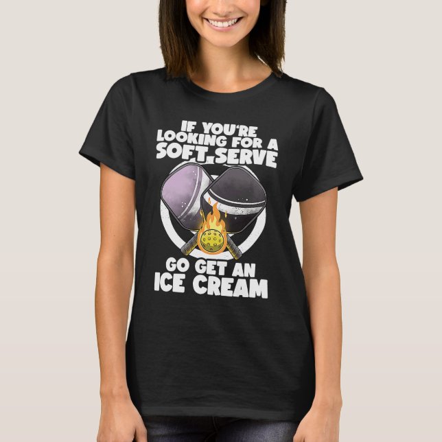 Pickleball Soft Serve  Pickleballer Lucky Pickleba T-Shirt (Front)