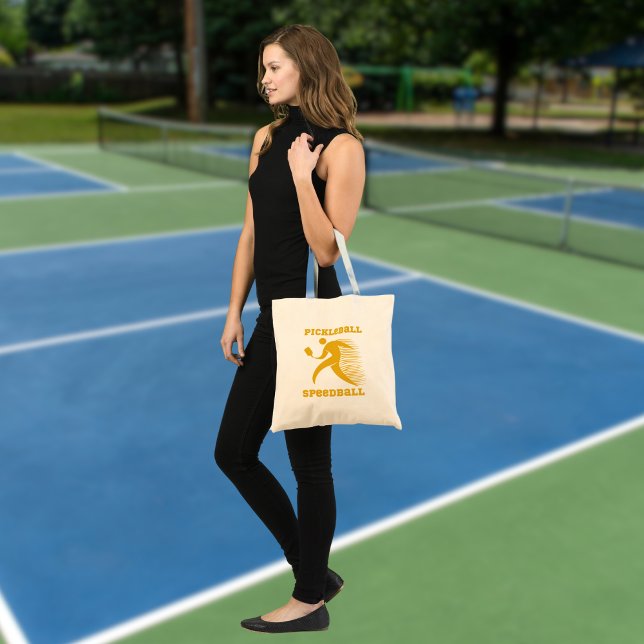 Pickleball Speedball player with speed Tote Bag (Creator Uploaded)
