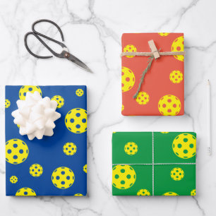 Pickleball sport thème envelopper feuilles de papi