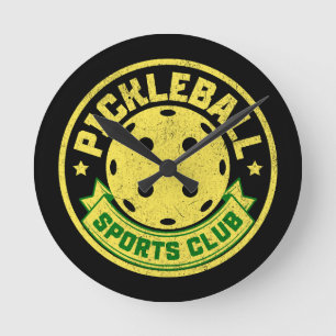 Pickleball Sports Club Pickleball Saying Round Clock