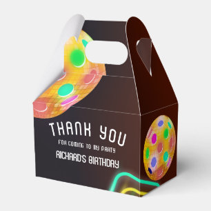 Pickleball Sports Neon Theme Disco ball Party Favor Box