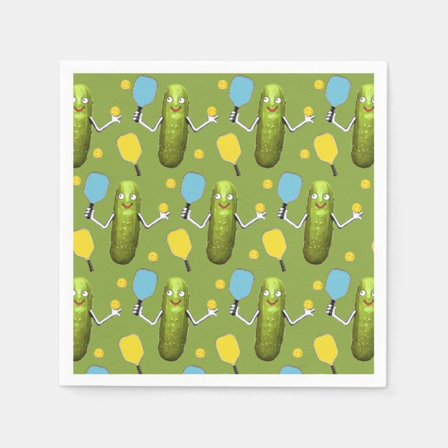 Pickleball Sports Party Napkin (Front)