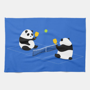 Pickleball Sports Towel: "Pickleball Pandas" Kitchen Towel