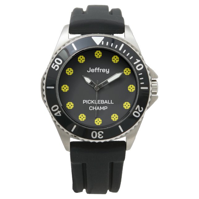 Pickleball sports watch gift with custom name (Front)