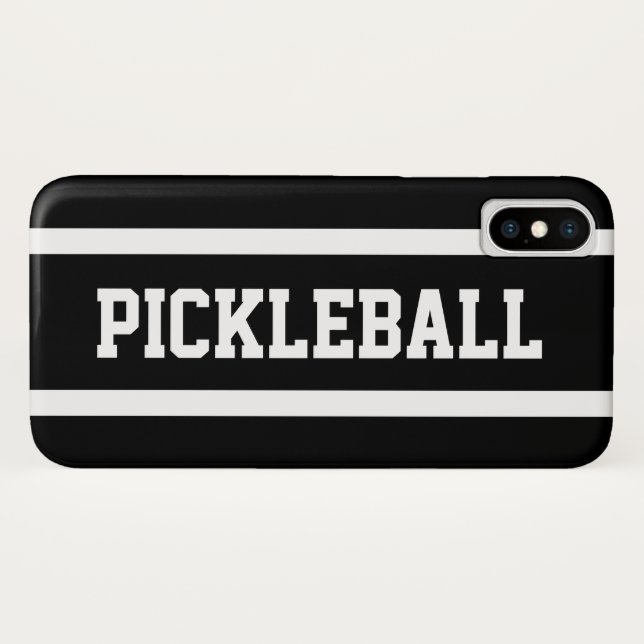 PICKLEBALL Sporty Athletic Black White Stripes  Case-Mate iPhone Case (Back (Horizontal))
