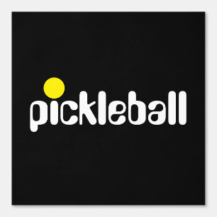 PICKLEBALL Sporty Fun White Yellow Text On Black Wallpaper