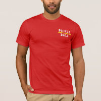 PICKLEBALL Sporty Text Yellow Stripe On Bright Red