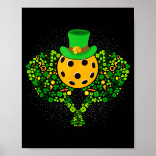 Pickleball st patricks day lucky pickleball player poster