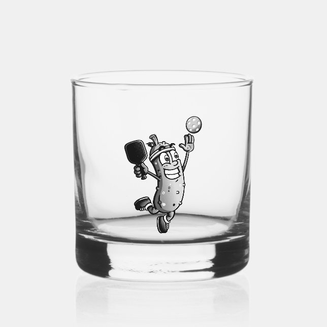 Pickleball Star Whiskey Glass (Front)