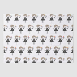 Pickleball Stick Figure Girl  Tissue Paper