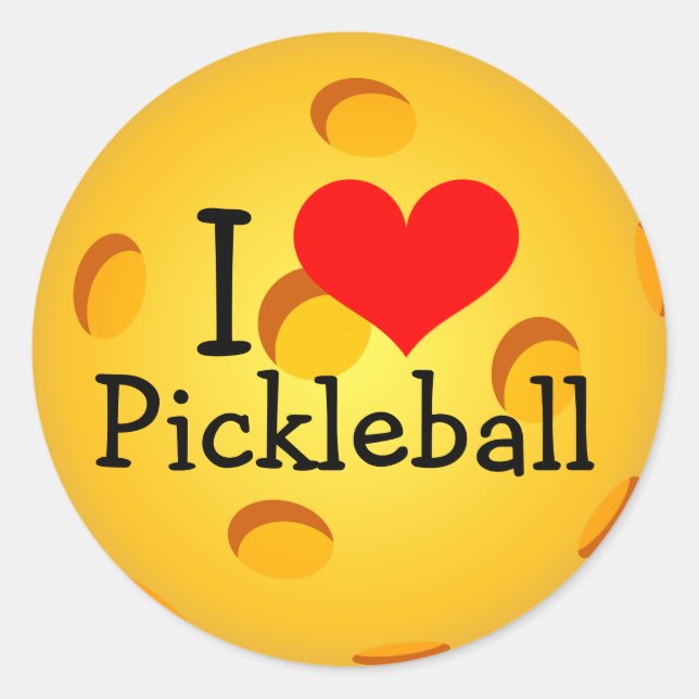 PICKLEBALL STICKERS - "I Love Pickleball" (Front)