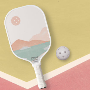 Pickleball Sunset Minimal Neutral Landscape Custom Pickleball Paddle