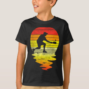 Pickleball sunset retro sport pickle ball player T-Shirt
