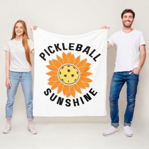 Pickleball sunshine fleece blanket