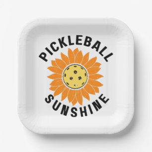 Pickleball sunshine paper plate